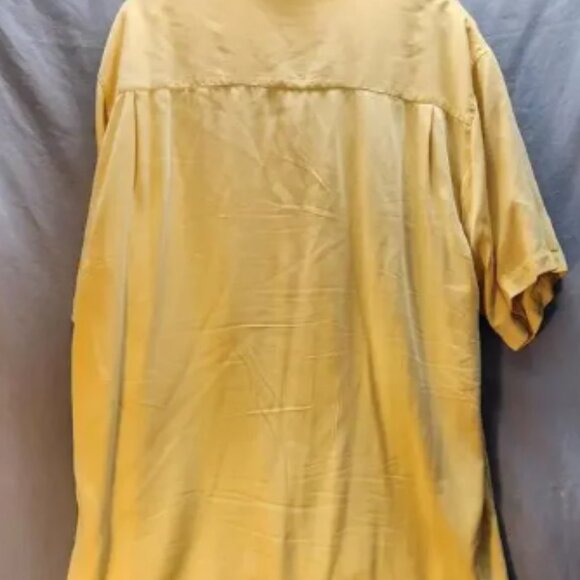 Tommy Bahama Pale Yellow‎ 100% Silk Solid Hawaiian Shirt Size L - Picture 6 of 6